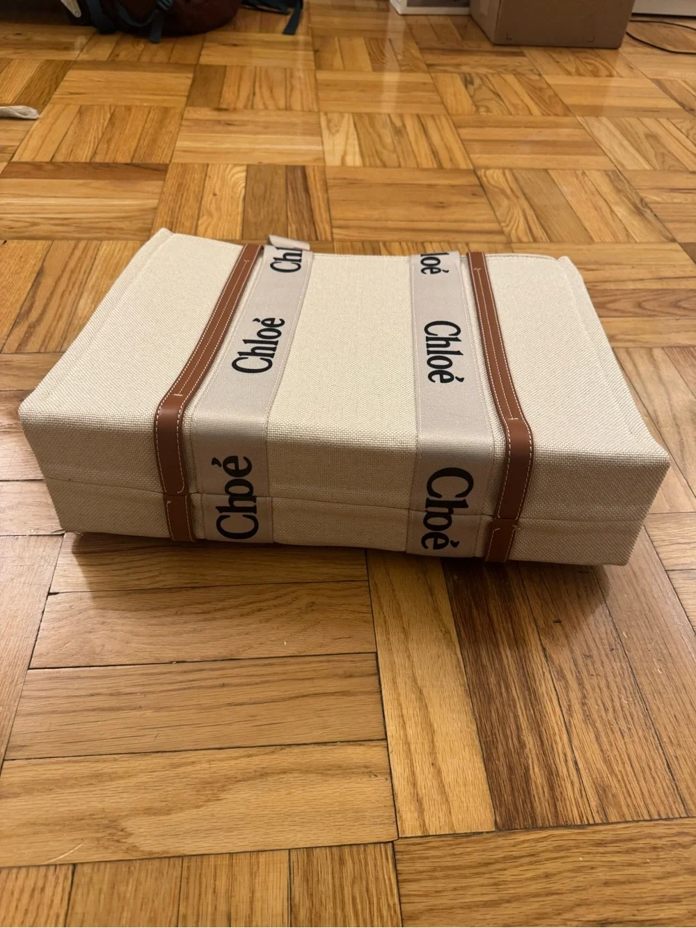 Fake Chloe Large Woody Linen Tote